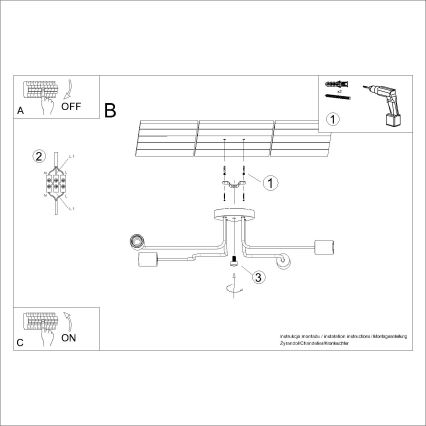 Ytmonterad ljuskrona TIMBO 4xE27/15W/230V vit/beige/bok