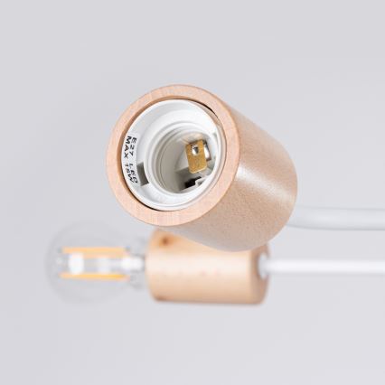 Ytmonterad ljuskrona TIMBO 6xE27/15W/230V vit/beige/bok