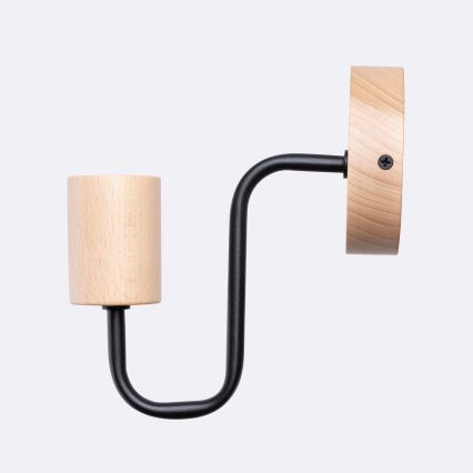 Vägglampa TIMBO 1xE27/15W/230V svart/beige/bok