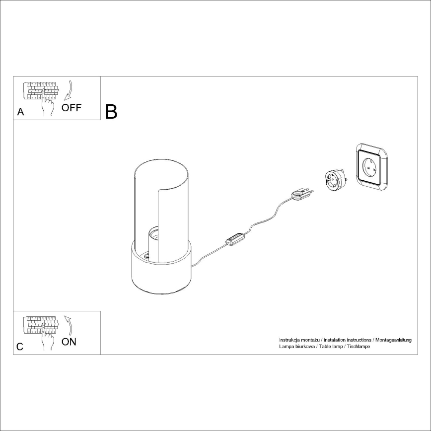 Bordslampa FLASH 1xE27/15W/230V vit