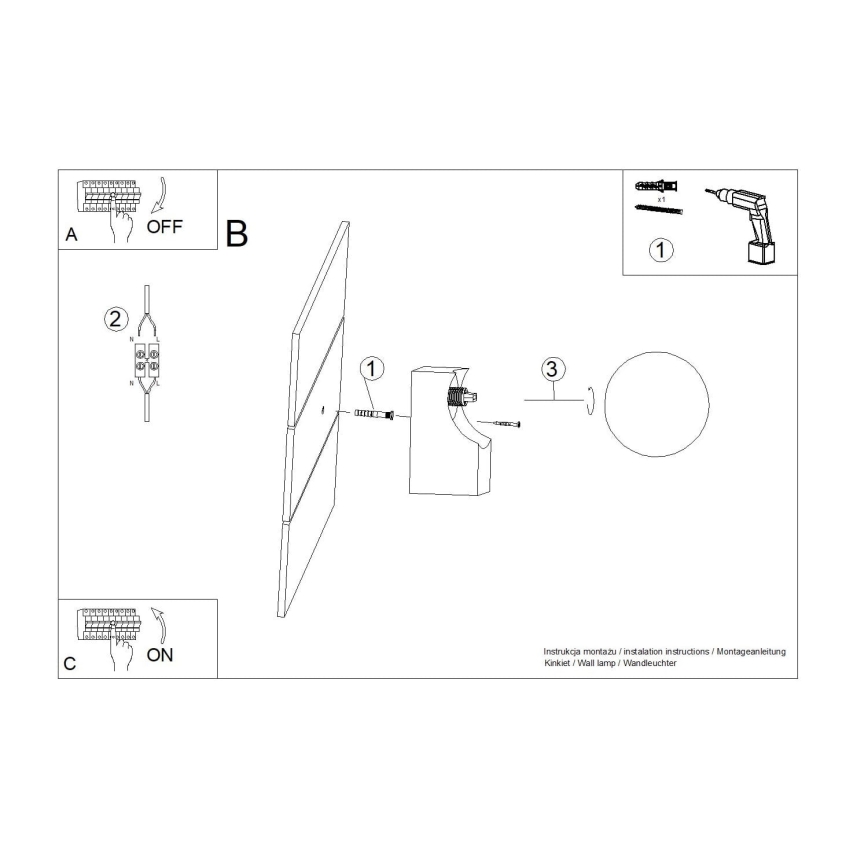 Vägglampa BULBO 1xG9/8W/230V bok/vit