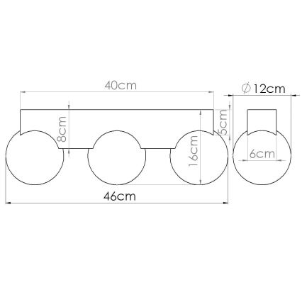 Taklampa BULBO 3xG9/8W/230V bok/vit