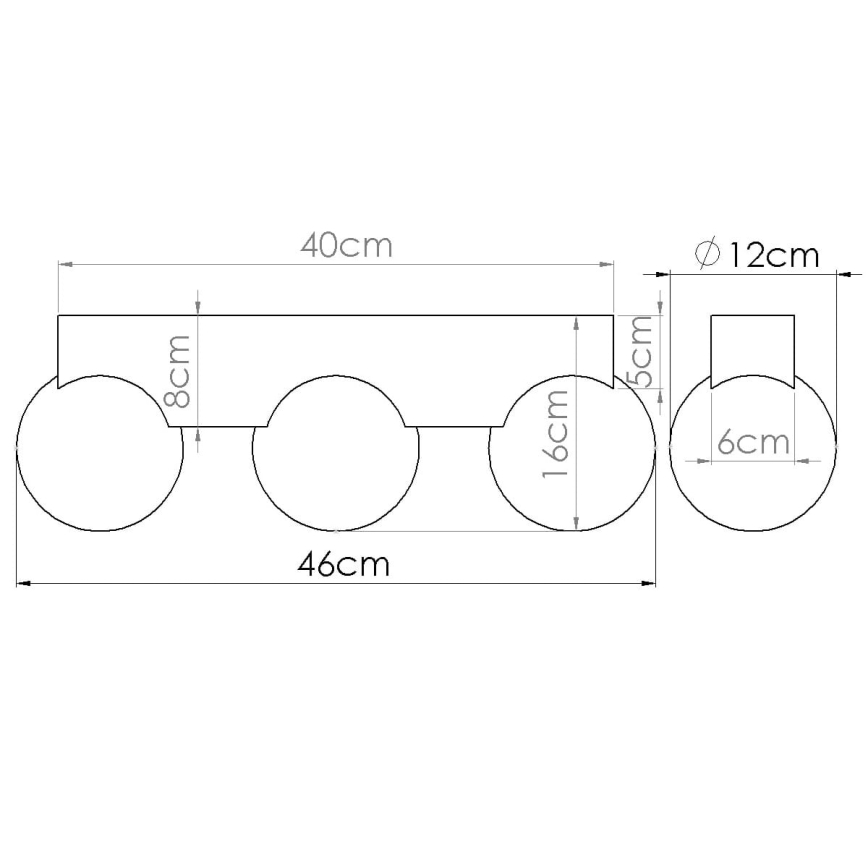 Taklampa BULBO 3xG9/8W/230V bok/vit