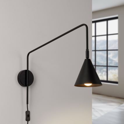 Vägglampa NOX 1xE14/10W/230V svart