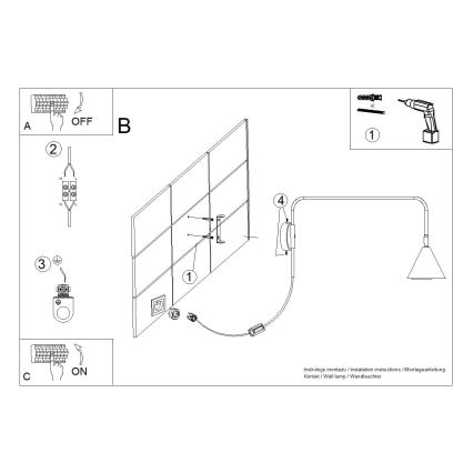 Vägglampa NOX 1xE14/10W/230V orange