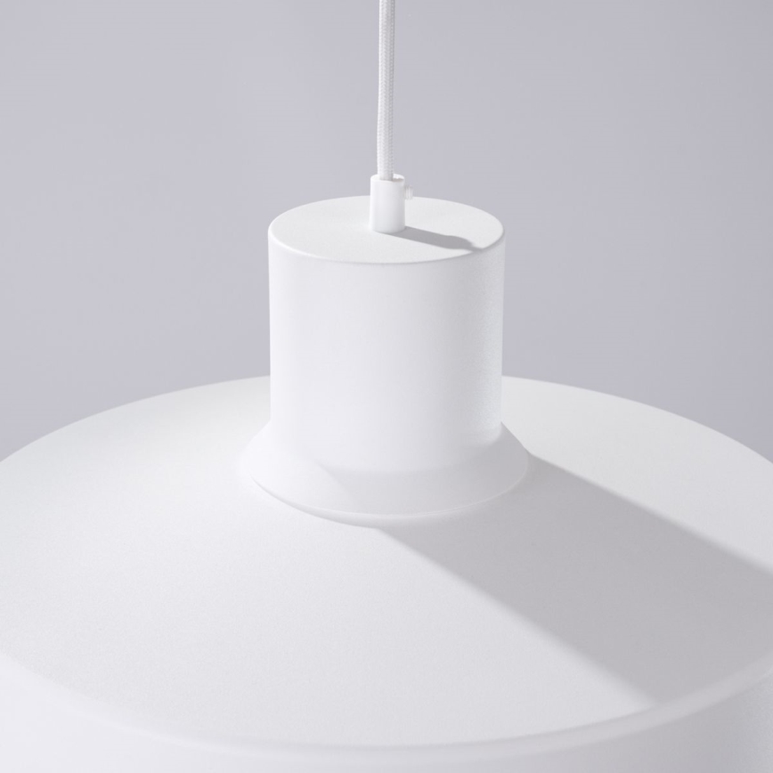 Ljuskrona med textilsladd BILO 1xE27/15W/230V diameter 35 cm vit