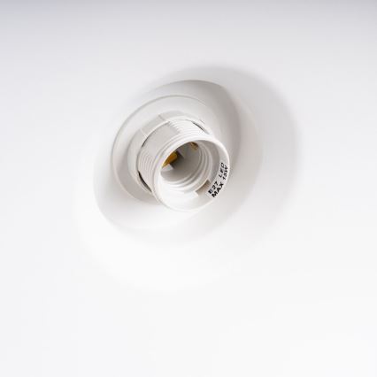 Ljuskrona med textilsladd BILO 1xE27/15W/230V diameter 35 cm vit