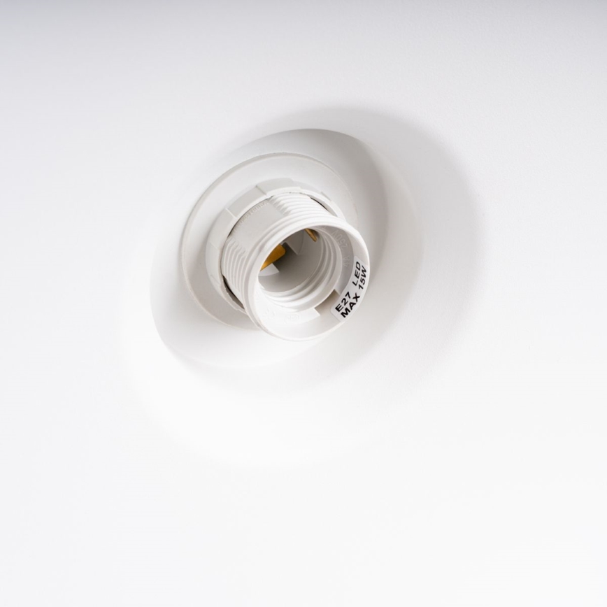 Ljuskrona med textilsladd BILO 1xE27/15W/230V diameter 35 cm vit