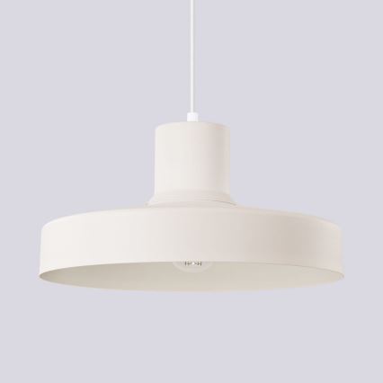 Ljuskrona med textilsladd BILO 1xE27/15W/230V diameter 35 cm grädde