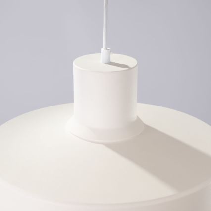 Ljuskrona med textilsladd BILO 1xE27/15W/230V diameter 35 cm grädde