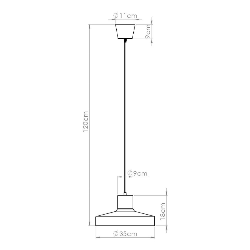 Ljuskrona med textilsladd BILO 1xE27/15W/230V diameter 35 cm grädde