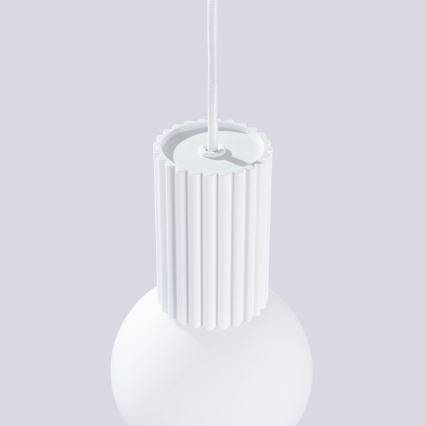 Ljuskrona med textilsladd HALO 1xG9/8W/230V diameter 12 cm vit