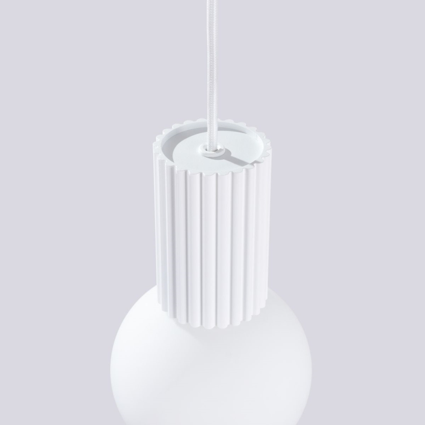 Ljuskrona med textilsladd HALO 1xG9/8W/230V diameter 12 cm vit