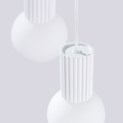 Ljuskrona med textilsladd HALO 3xG9/8W/230V diameter 25 cm vit