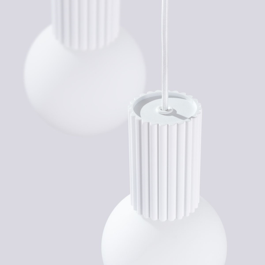Ljuskrona med textilsladd HALO 3xG9/8W/230V diameter 25 cm vit