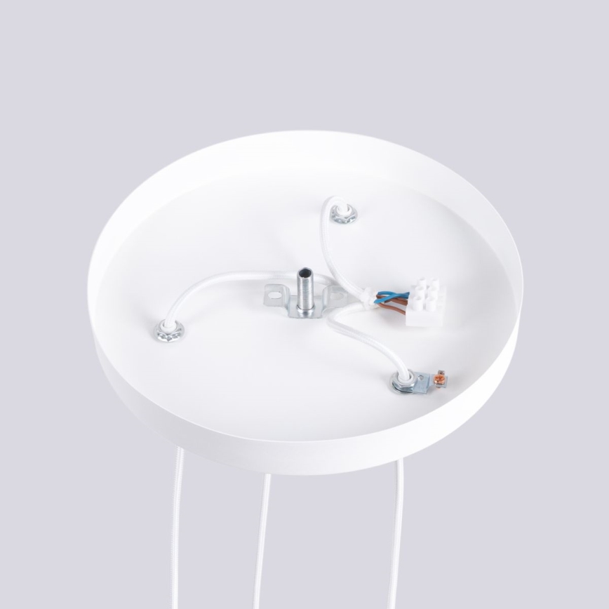 Ljuskrona med textilsladd HALO 3xG9/8W/230V diameter 25 cm vit