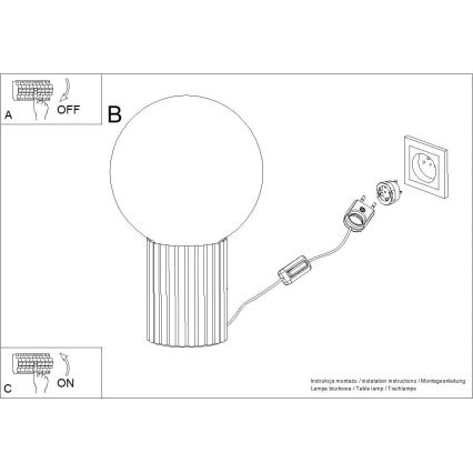 Bordslampa HALO 1xG9/8W/230V diameter 12 cm vit