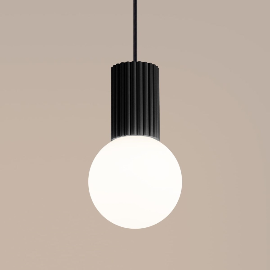 Ljuskrona med textilsladd HALO 1xG9/8W/230V diameter 12 cm svart