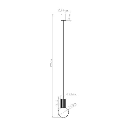 Ljuskrona med textilsladd HALO 1xG9/8W/230V diameter 12 cm grädde