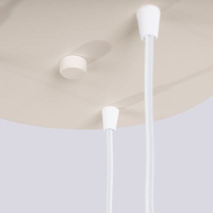 Ljuskrona med textilsladd HALO 3xG9/8W/230V diameter 25 cm grädde
