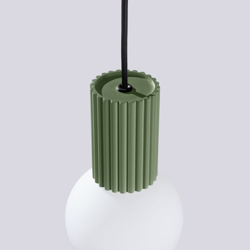 Ljuskrona med textilsladd HALO 1xG9/8W/230V diameter 12 cm grön