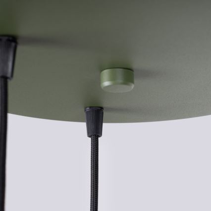 Ljuskrona med textilsladd HALO 3xG9/8W/230V diameter 25 cm grön