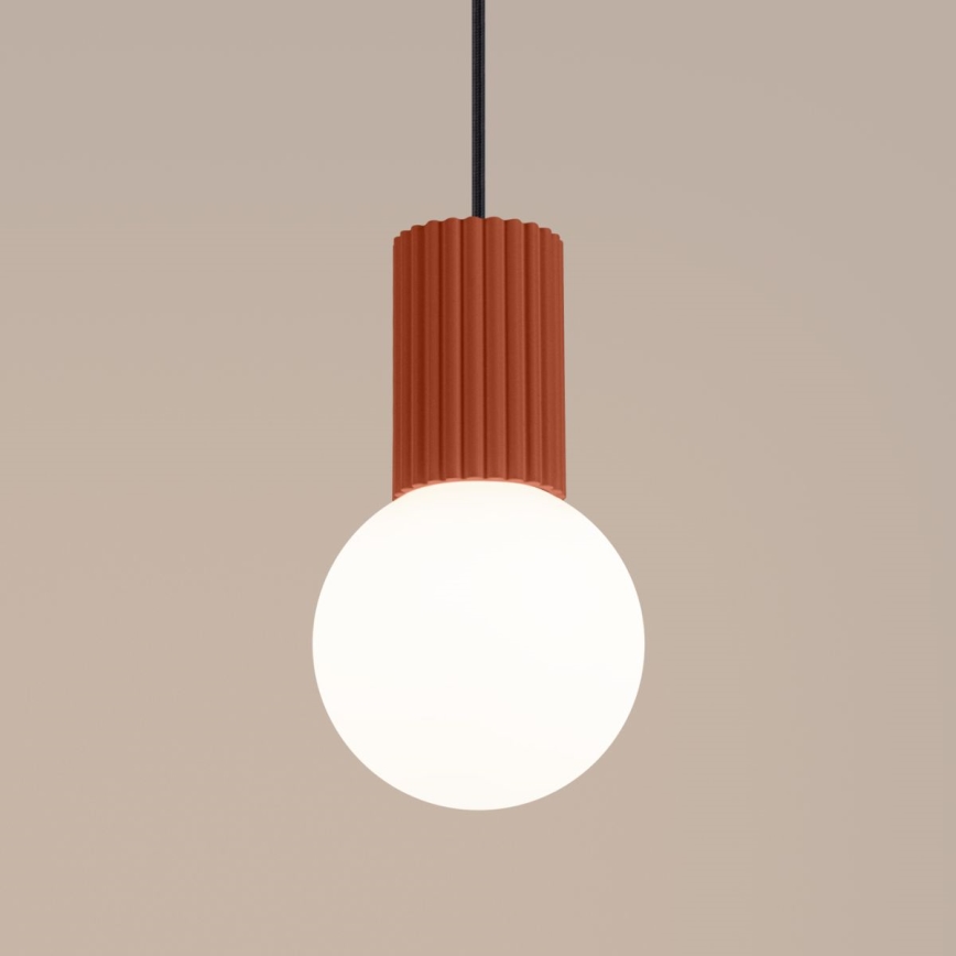 Ljuskrona med textilsladd HALO 1xG9/8W/230V diameter 12 cm orange