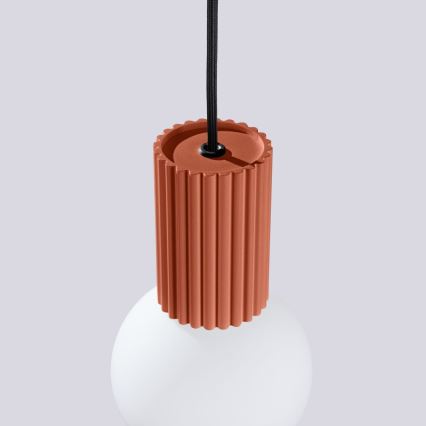Ljuskrona med textilsladd HALO 1xG9/8W/230V diameter 12 cm orange