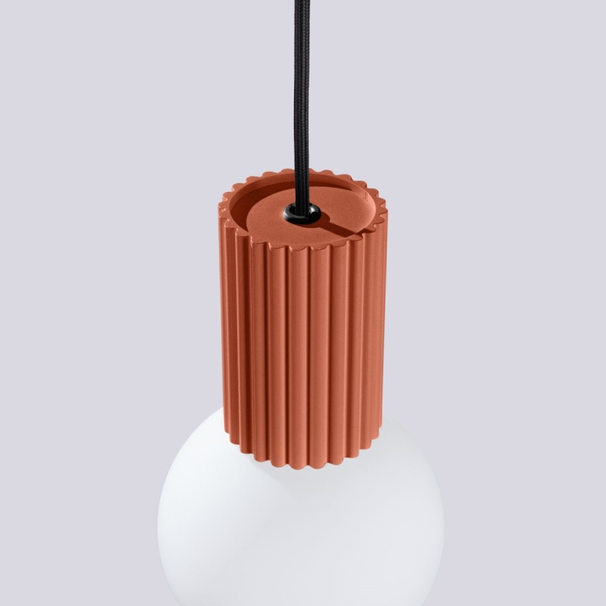 Ljuskrona med textilsladd HALO 1xG9/8W/230V diameter 12 cm orange