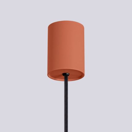 Ljuskrona med textilsladd HALO 1xG9/8W/230V diameter 12 cm orange