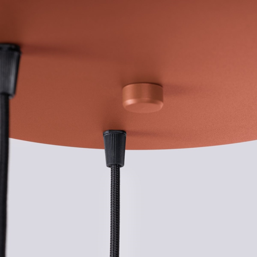 Ljuskrona med textilsladd HALO 3xG9/8W/230V diameter 25 cm orange