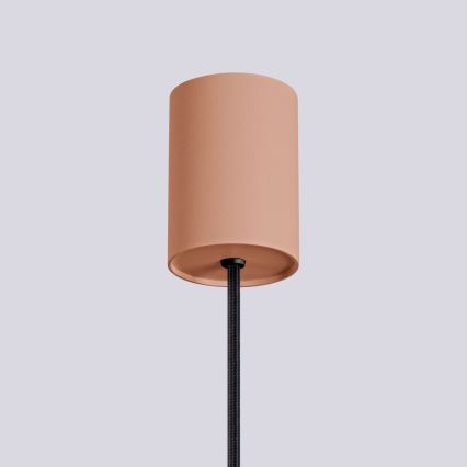 Ljuskrona med textilsladd HALO 1xG9/8W/230V diameter 12 cm brun