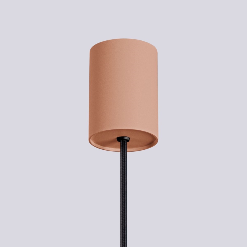 Ljuskrona med textilsladd HALO 1xG9/8W/230V diameter 12 cm brun