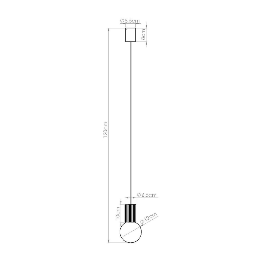Ljuskrona med textilsladd HALO 1xG9/8W/230V diameter 12 cm brun