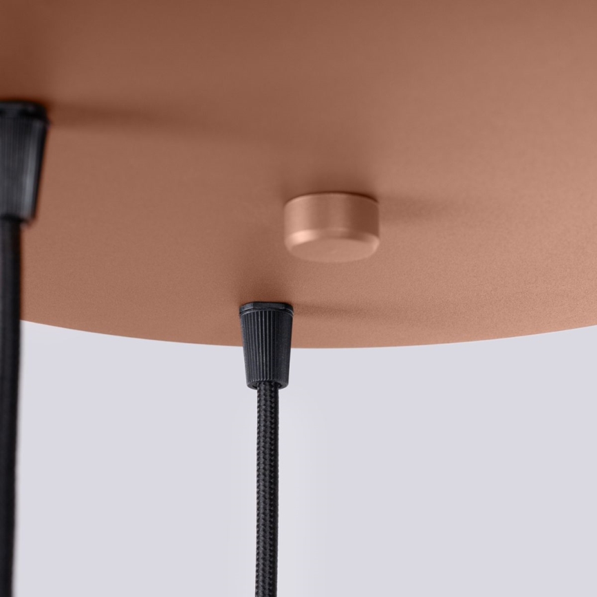 Ljuskrona med textilsladd HALO 3xG9/8W/230V diameter 25 cm brun