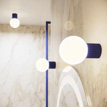 Vägglampa för badrum HALO 1xG9/8W/230V diameter 12 cm IP44 blå