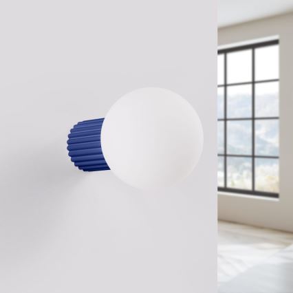Vägglampa för badrum HALO 1xG9/8W/230V diameter 12 cm IP44 blå