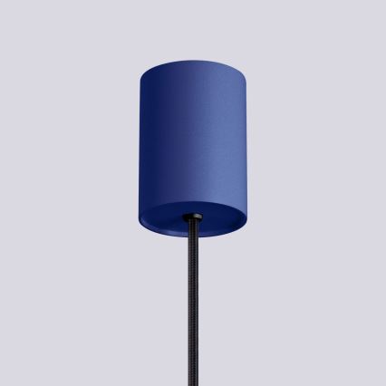 Ljuskrona med textilsladd HALO 1xG9/8W/230V diameter 12 cm blå