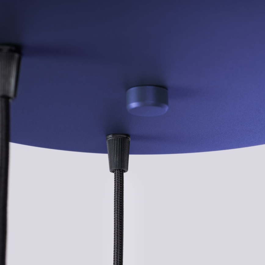 Ljuskrona med textilsladd HALO 3xG9/8W/230V diameter 25 cm blå