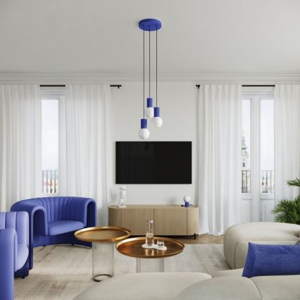 Bordslampa HALO 1xG9/8W/230V diameter 12 cm blå