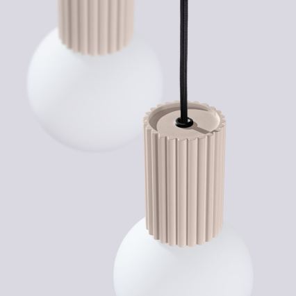 Ljuskrona med textilsladd HALO 3xG9/8W/230V diameter 25 cm beige
