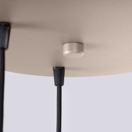 Ljuskrona med textilsladd HALO 3xG9/8W/230V diameter 25 cm beige