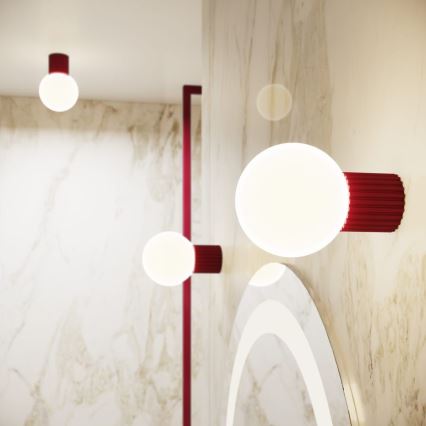 Vägglampa för badrum HALO 1xG9/8W/230V diameter 12 cm IP44 röd