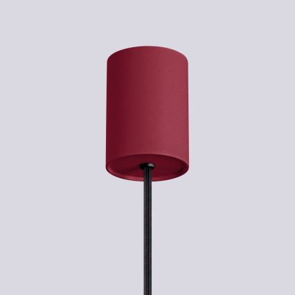 Ljuskrona med textilsladd HALO 1xG9/8W/230V diameter 12 cm röd