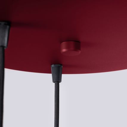 Ljuskrona med textilsladd HALO 3xG9/8W/230V diameter 25 cm röd