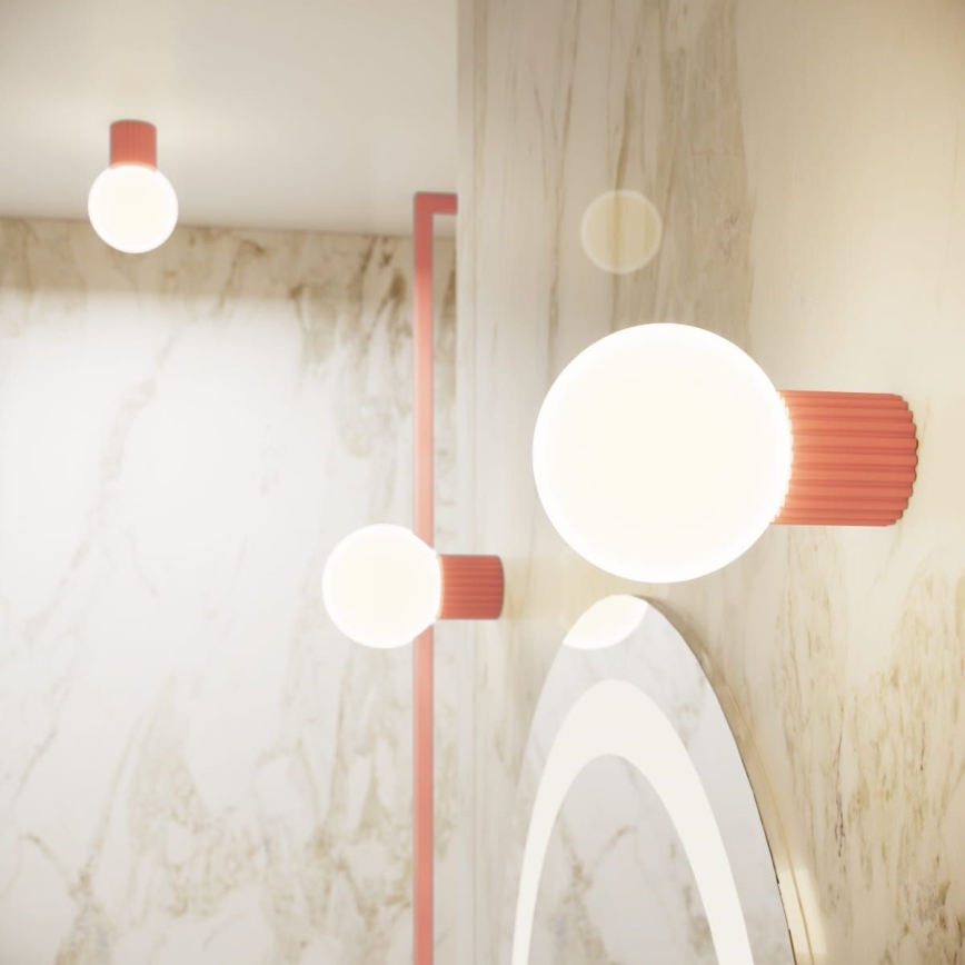 Vägglampa för badrum HALO 1xG9/8W/230V diameter 12 cm IP44 rosa
