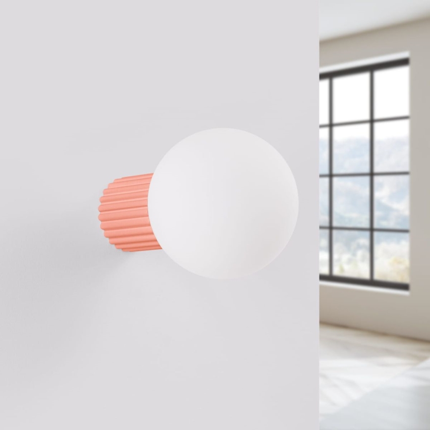 Vägglampa för badrum HALO 1xG9/8W/230V diameter 12 cm IP44 rosa
