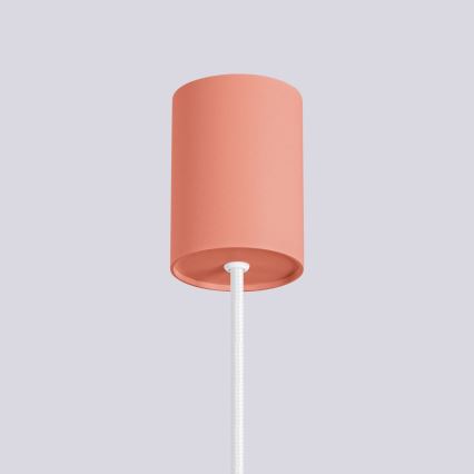 Ljuskrona med textilsladd HALO 1xG9/8W/230V diameter 12 cm rosa