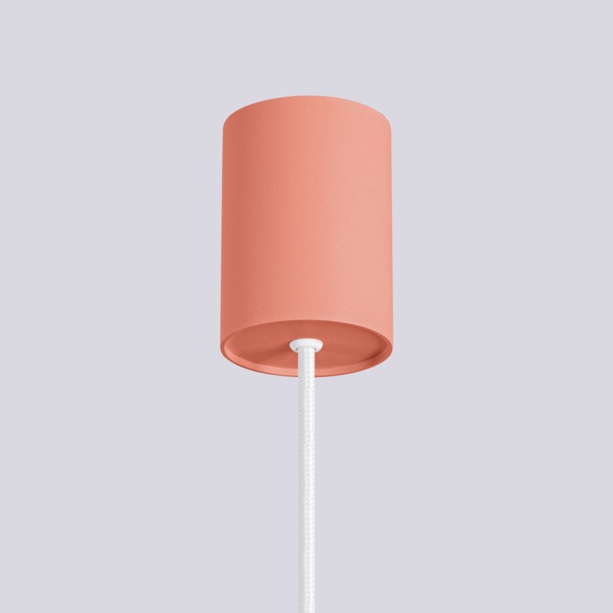 Ljuskrona med textilsladd HALO 1xG9/8W/230V diameter 12 cm rosa