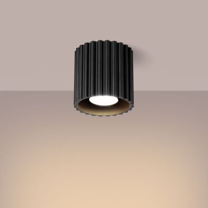 Spotlampa AURA 1xGU10/10W/230V Ø 10 cm svart